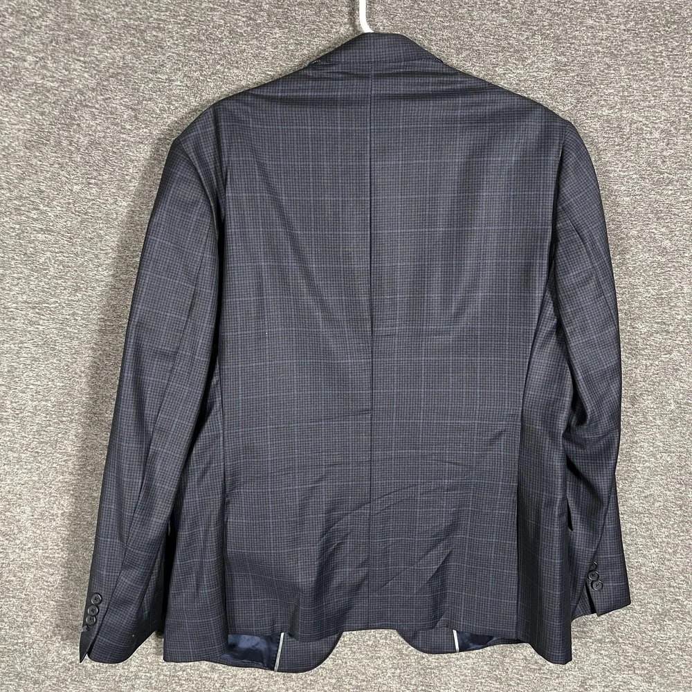 Reda Nordstrom Mens Shop Jacket Mens 44R Blue Check‎ Wool Sport Coat Made Italy